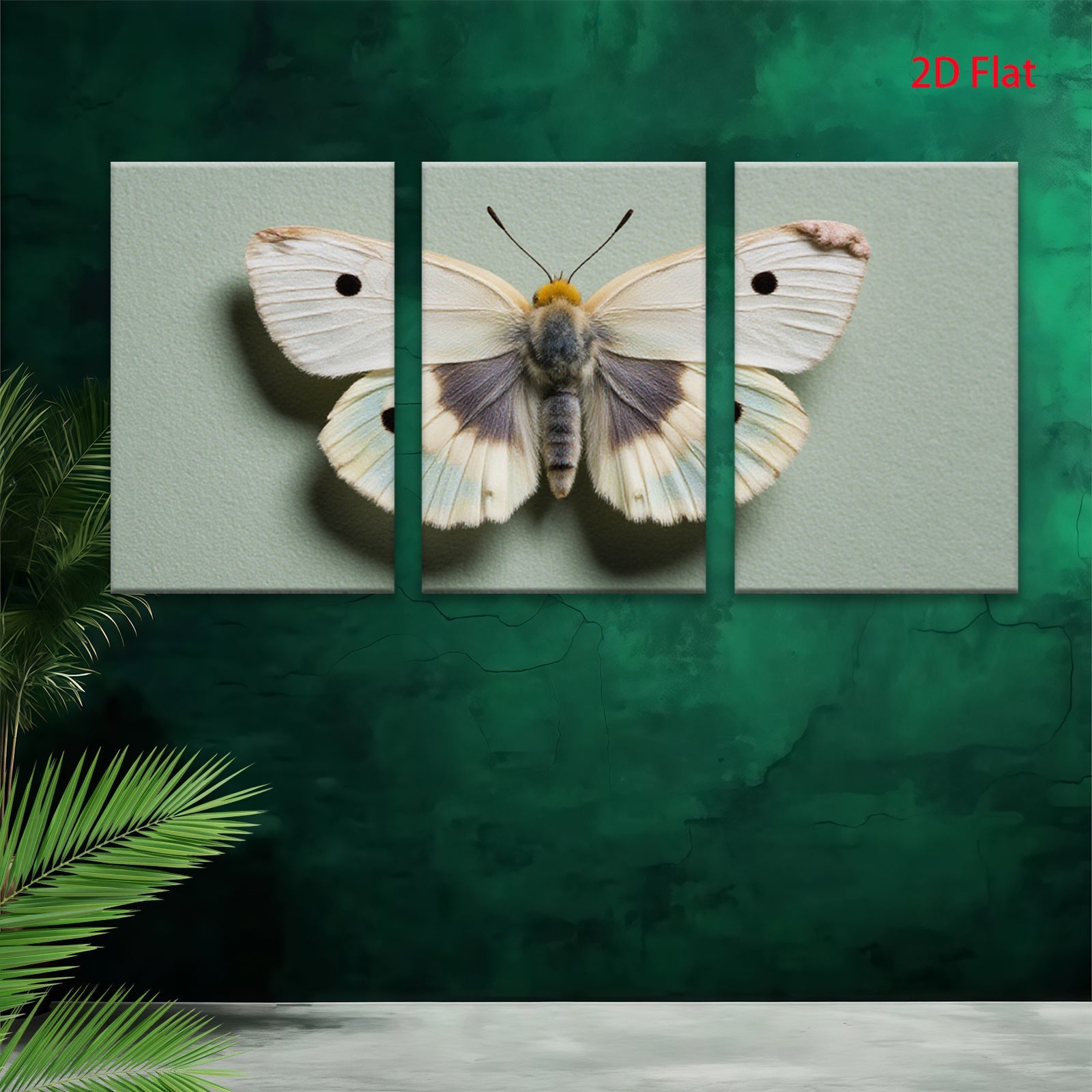 2D flat 1pc delicate butterfly wing study botanical wall art farmhouse decor living room bedroom gallery wrapped canvas print modern minimalist nature