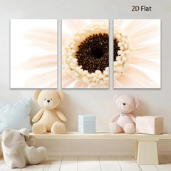 2D flat 1pc delicate daisy bloom closeup botanical wall art farmhouse living room decor bedroom accent gallery wrapped canvas print modern minimalist