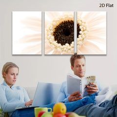 2D flat 1pc delicate daisy bloom closeup botanical wall art farmhouse living room decor bedroom accent gallery wrapped canvas print modern minimalist