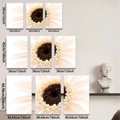 2D flat 1pc delicate daisy bloom closeup botanical wall art farmhouse living room decor bedroom accent gallery wrapped canvas print modern minimalist
