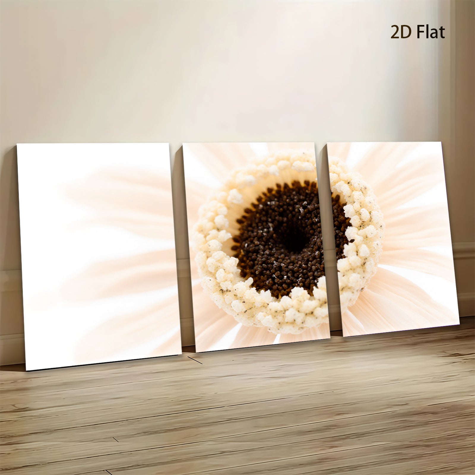 2D flat 1pc delicate daisy bloom closeup botanical wall art farmhouse living room decor bedroom accent gallery wrapped canvas print modern minimalist