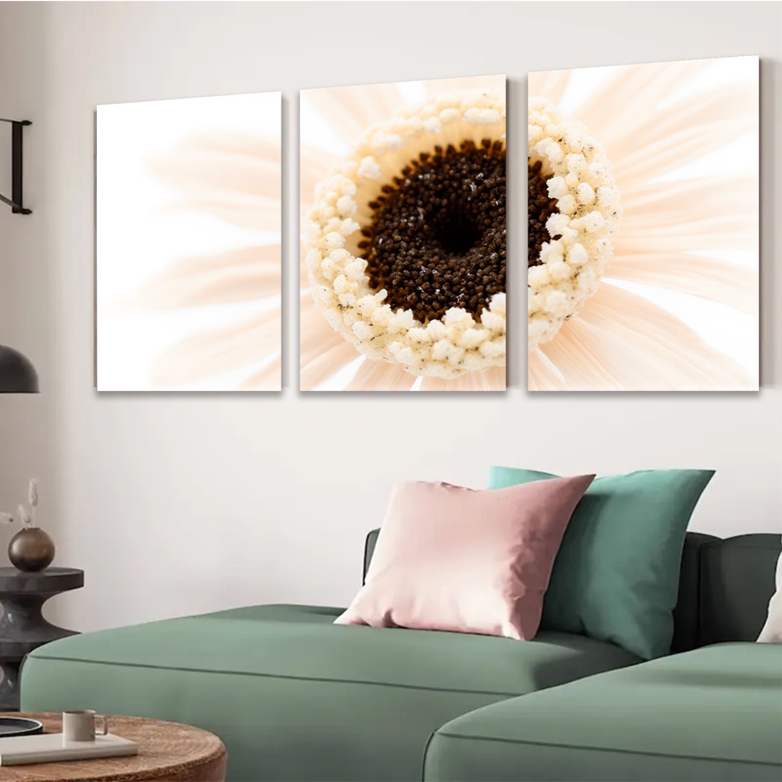 2D flat 1pc delicate daisy bloom closeup botanical wall art farmhouse living room decor bedroom accent gallery wrapped canvas print modern minimalist