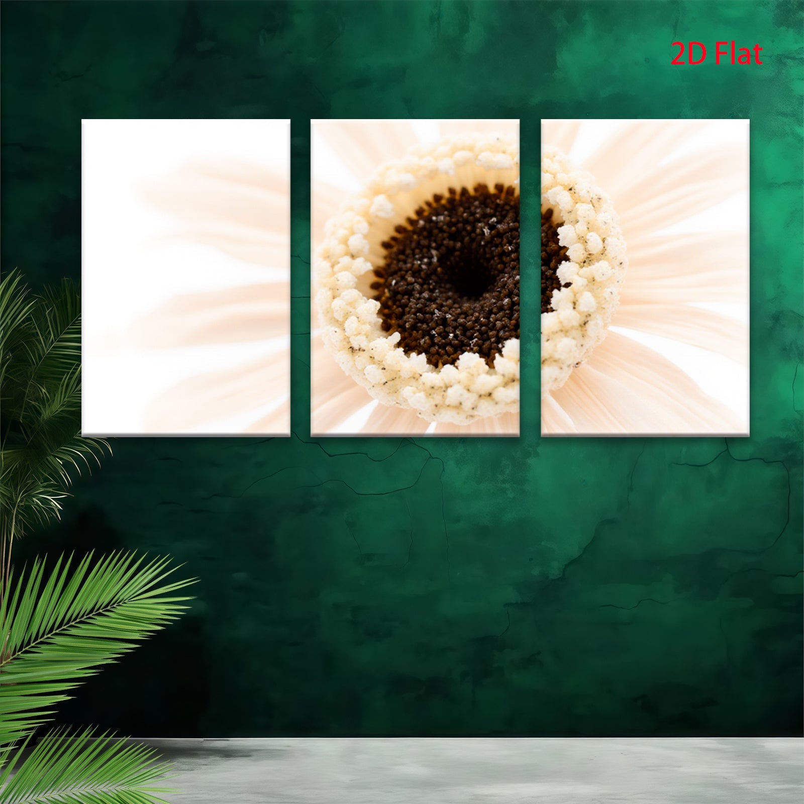 2D flat 1pc delicate daisy bloom closeup botanical wall art farmhouse living room decor bedroom accent gallery wrapped canvas print modern minimalist