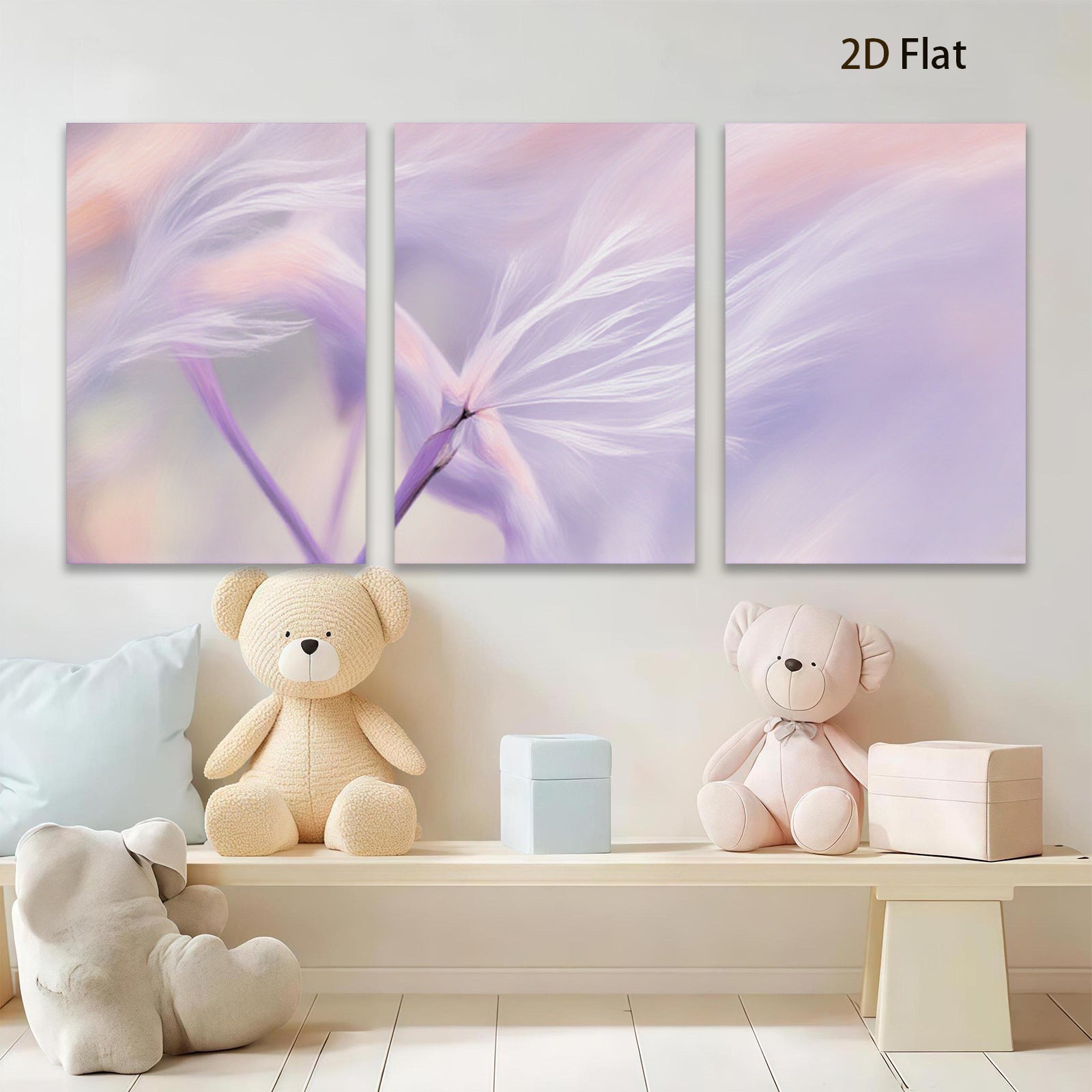 2D flat 1pc delicate dandelion seeds blowing in wind farmhouse wall art living room bedroom decor modern minimalist gallery wrapped canvas prints botanical nature floral