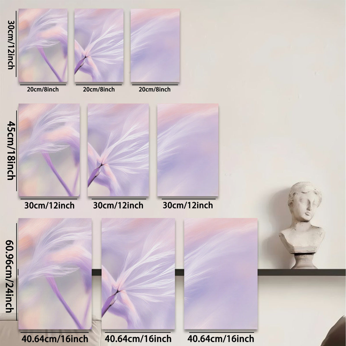 2D flat 1pc delicate dandelion seeds blowing in wind farmhouse wall art living room bedroom decor modern minimalist gallery wrapped canvas prints botanical nature floral