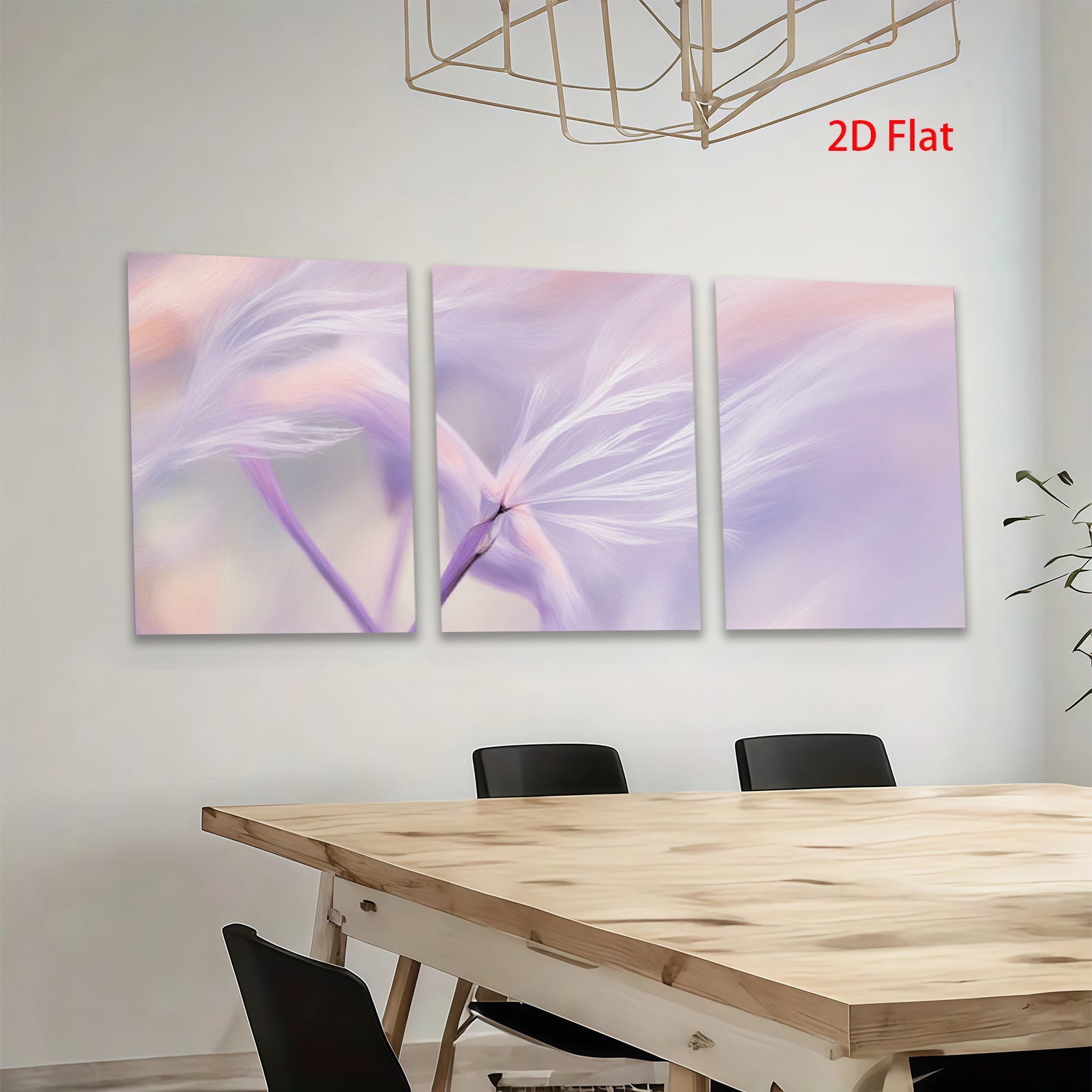 2D flat 1pc delicate dandelion seeds blowing in wind farmhouse wall art living room bedroom decor modern minimalist gallery wrapped canvas prints botanical nature floral