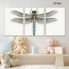 2D flat 1pc delicate dragonfly wall art nature insect botanical print modern farmhouse living room bedroom decor gallery wrapped canvas print