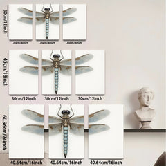 2D flat 1pc delicate dragonfly wall art nature insect botanical print modern farmhouse living room bedroom decor gallery wrapped canvas print