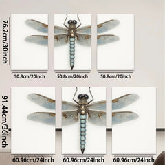 2D flat 1pc delicate dragonfly wall art nature insect botanical print modern farmhouse living room bedroom decor gallery wrapped canvas print