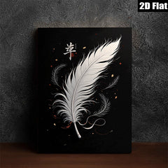 2D flat 1pc delicate feather artwork minimalist wall decor living room bedroom farmhouse style modern canvas prints gallery wrapped ready to hang