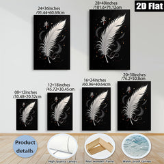 2D flat 1pc delicate feather artwork minimalist wall decor living room bedroom farmhouse style modern canvas prints gallery wrapped ready to hang
