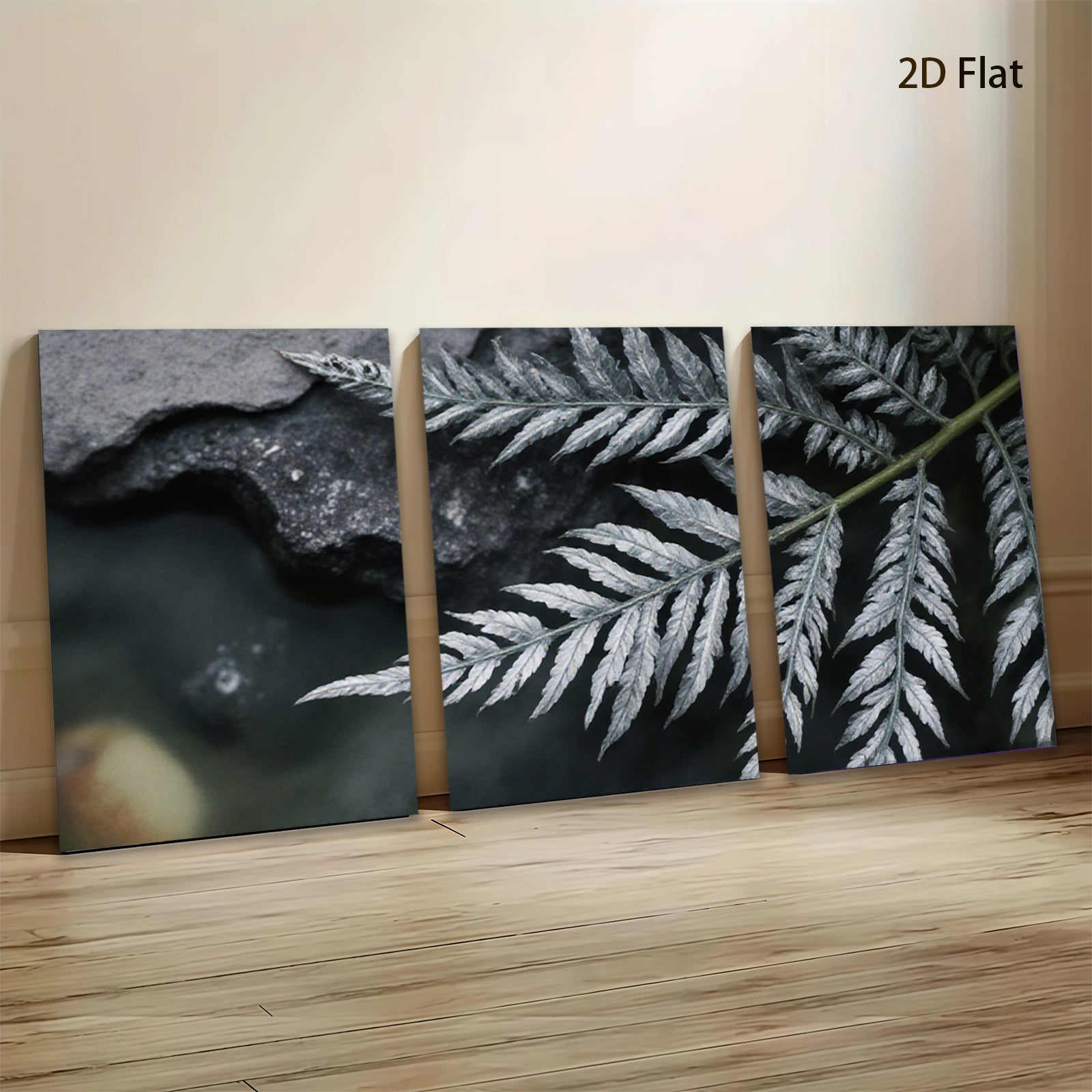 2D flat 1pc delicate fern frond botanical wall art living room bedroom home decor farmhouse style gallery wrapped canvas prints modern minimalist aesthetic