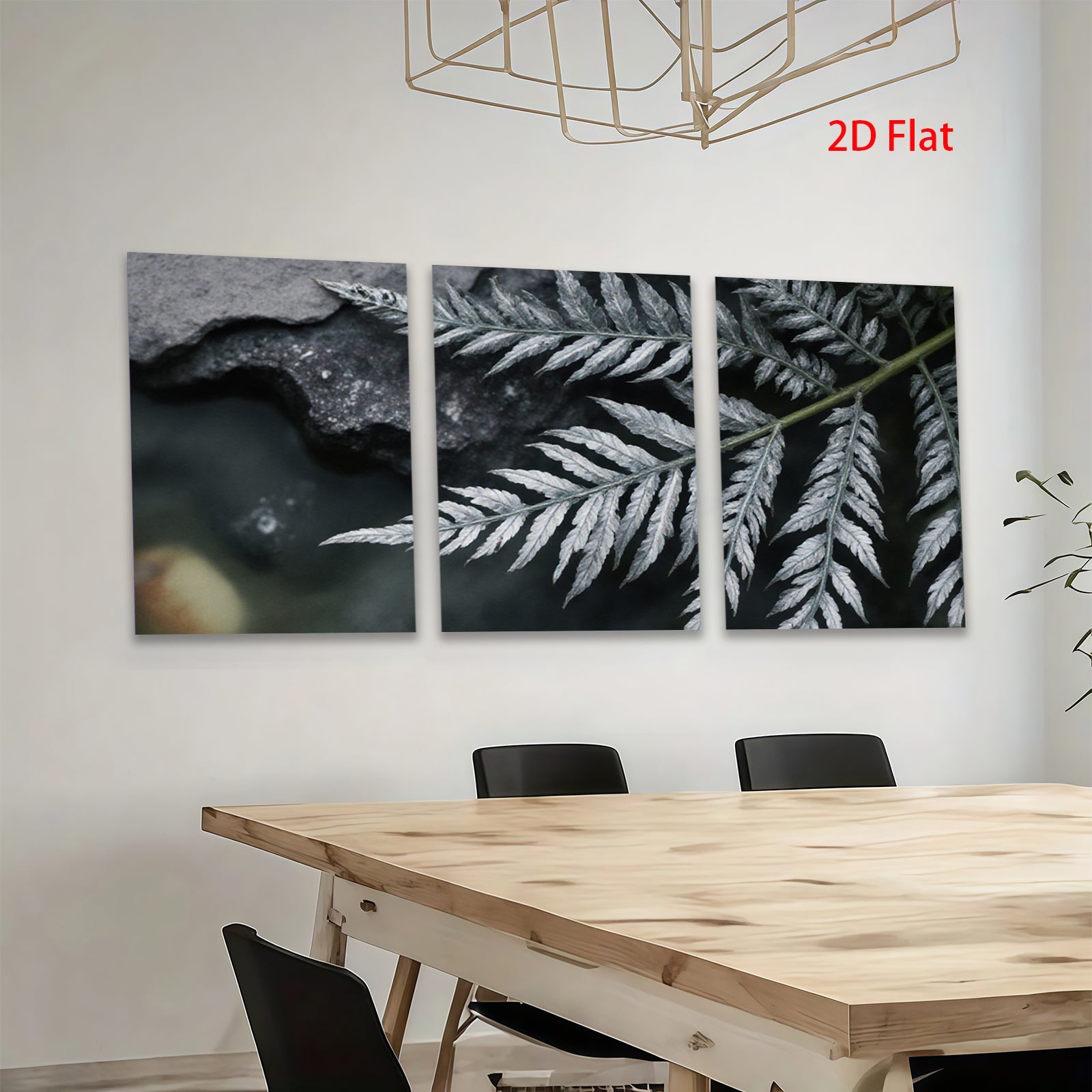 2D flat 1pc delicate fern frond botanical wall art living room bedroom home decor farmhouse style gallery wrapped canvas prints modern minimalist aesthetic
