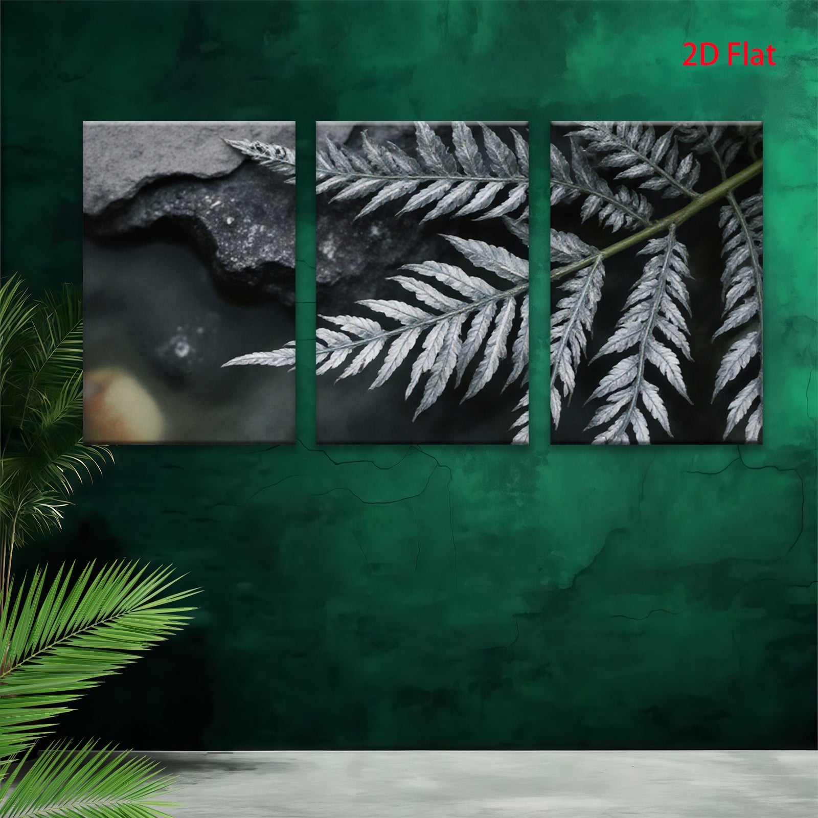 2D flat 1pc delicate fern frond botanical wall art living room bedroom home decor farmhouse style gallery wrapped canvas prints modern minimalist aesthetic