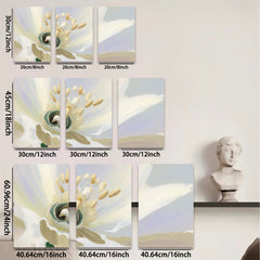 2D flat 1pc delicate floral bloom closeup botanical art print wall decor living room bedroom modern farmhouse gallery wrapped canvas