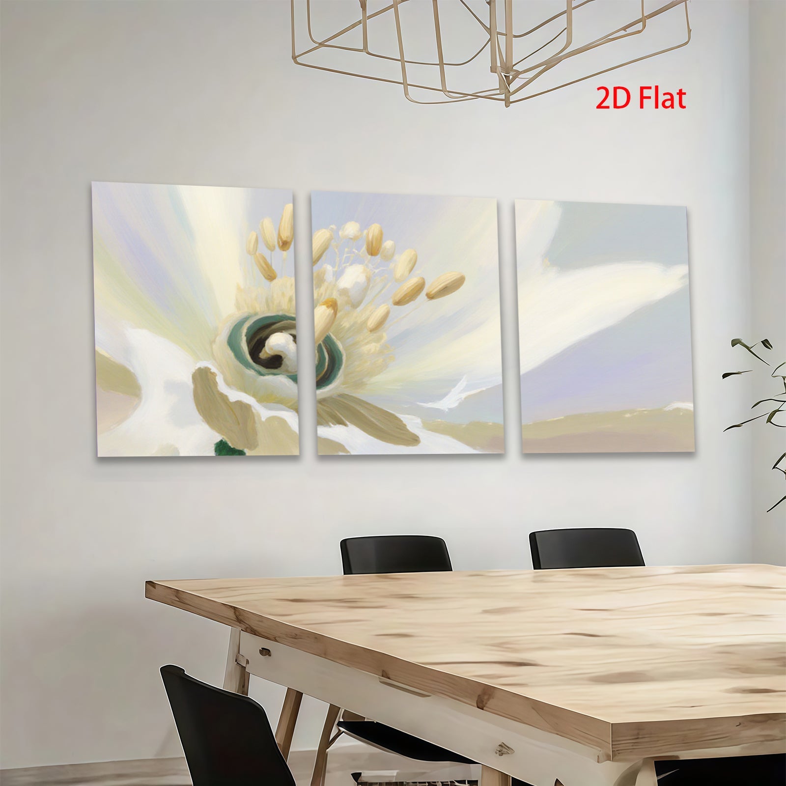 2D flat 1pc delicate floral bloom closeup botanical art print wall decor living room bedroom modern farmhouse gallery wrapped canvas