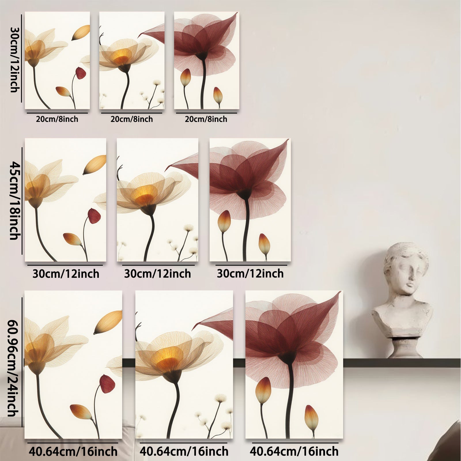 2D flat 1pc delicate floral bloom wall art canvas prints botanical modern farmhouse living room bedroom decor gallery wrapped timeless elegance trending now