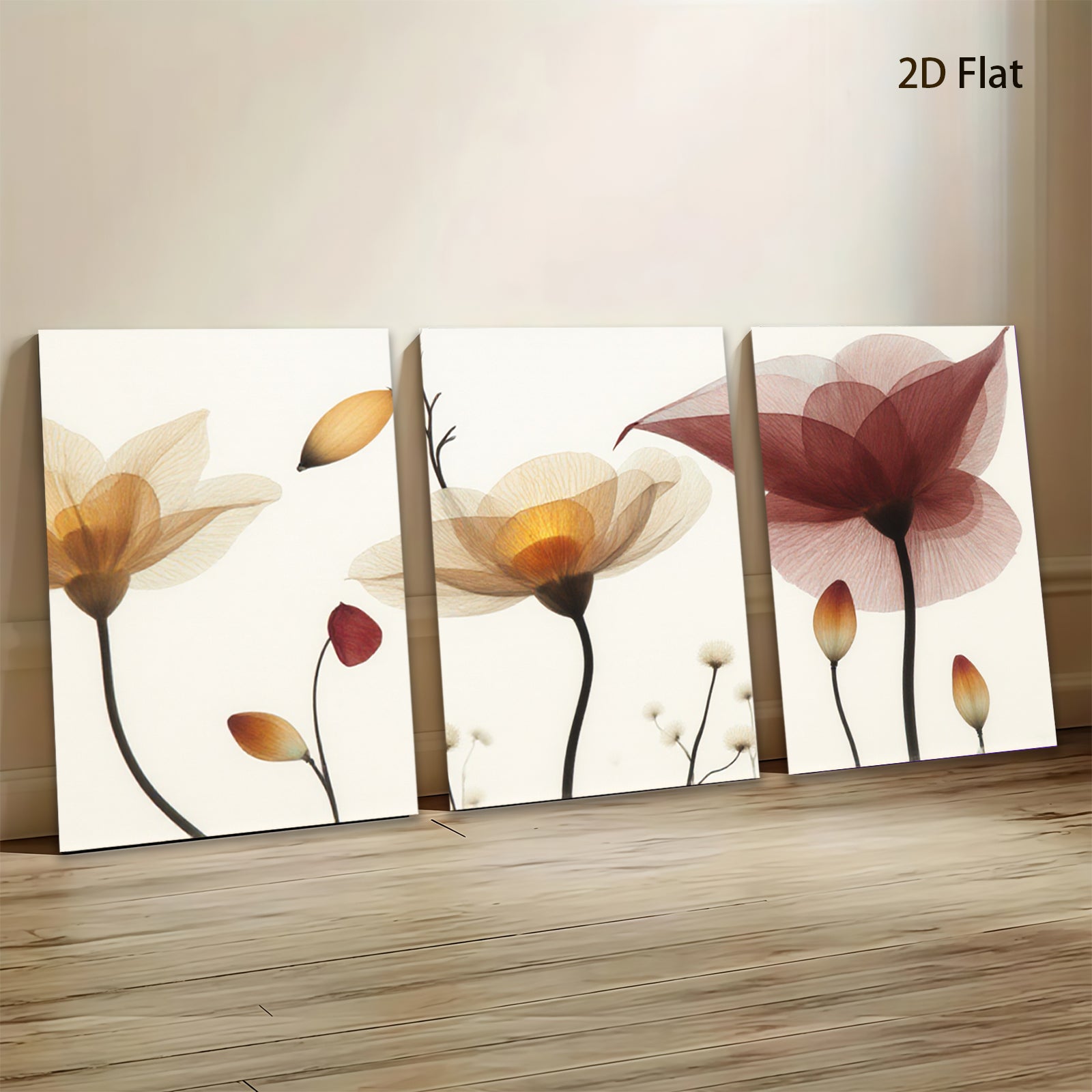 2D flat 1pc delicate floral bloom wall art canvas prints botanical modern farmhouse living room bedroom decor gallery wrapped timeless elegance trending now