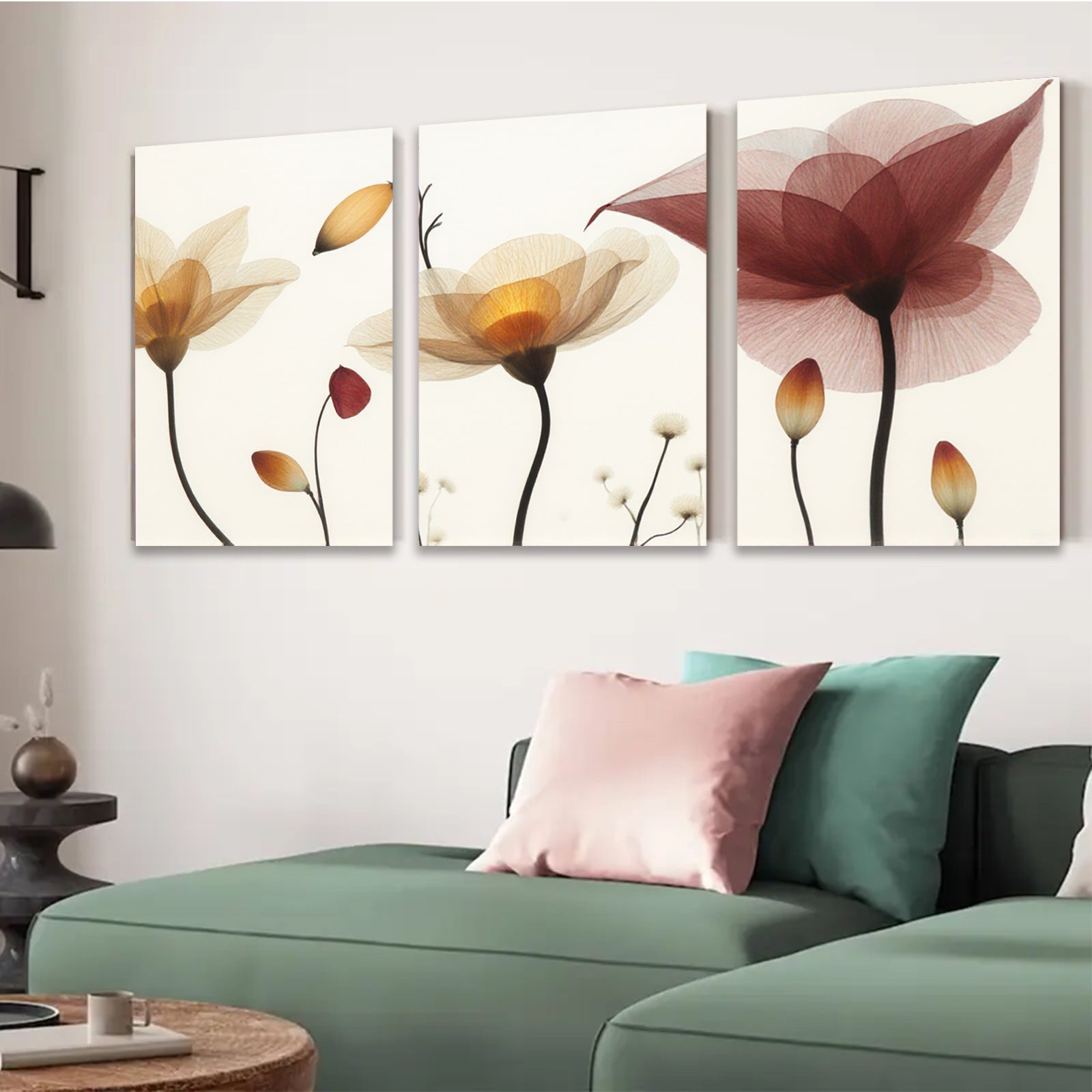 2D flat 1pc delicate floral bloom wall art canvas prints botanical modern farmhouse living room bedroom decor gallery wrapped timeless elegance trending now