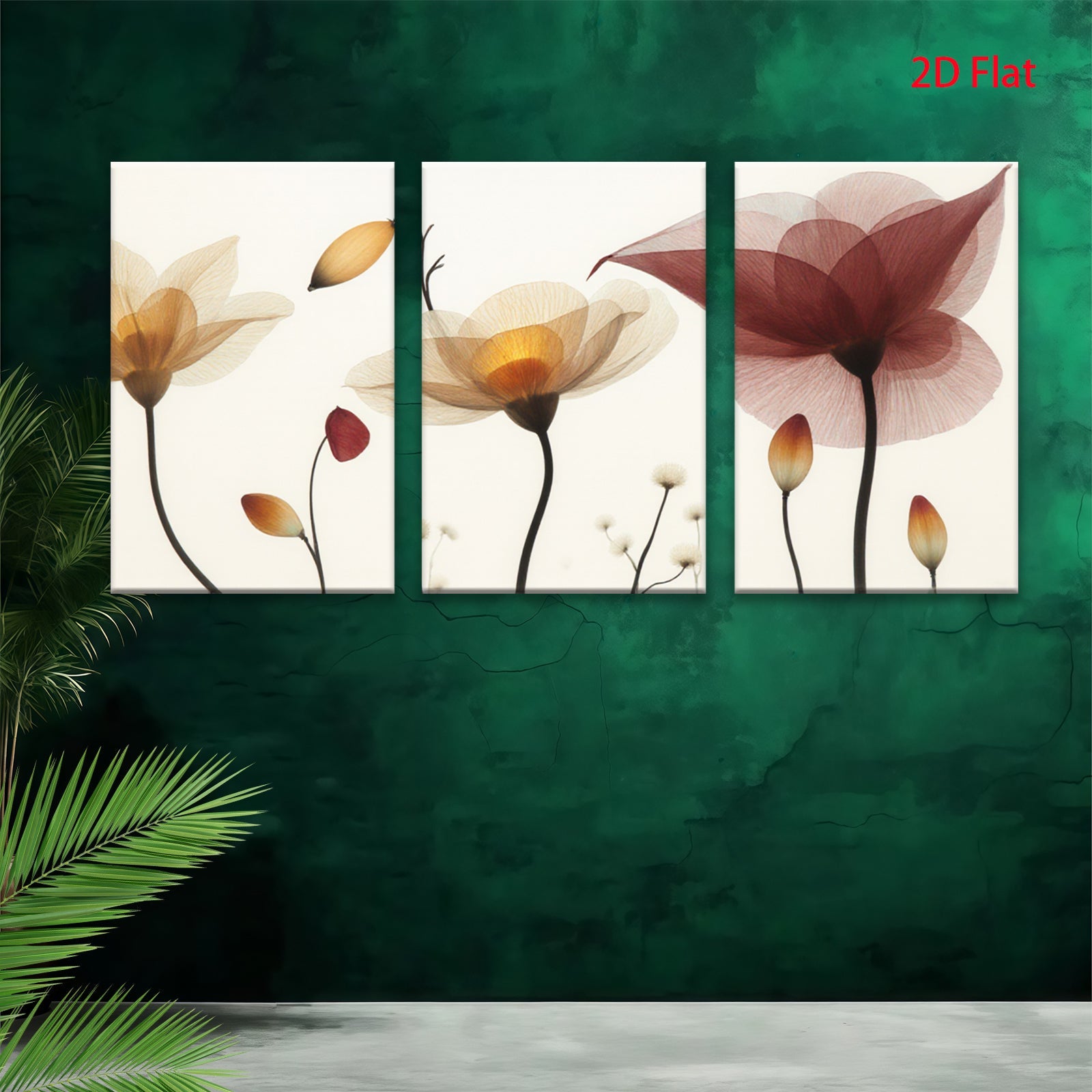 2D flat 1pc delicate floral bloom wall art canvas prints botanical modern farmhouse living room bedroom decor gallery wrapped timeless elegance trending now