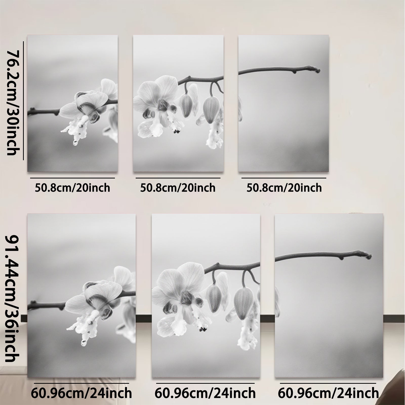 2D flat 1pc delicate floral branch painting serene wall art for living room bedroom gallery wrapped canvas modern farmhouse d��cor botanical prints