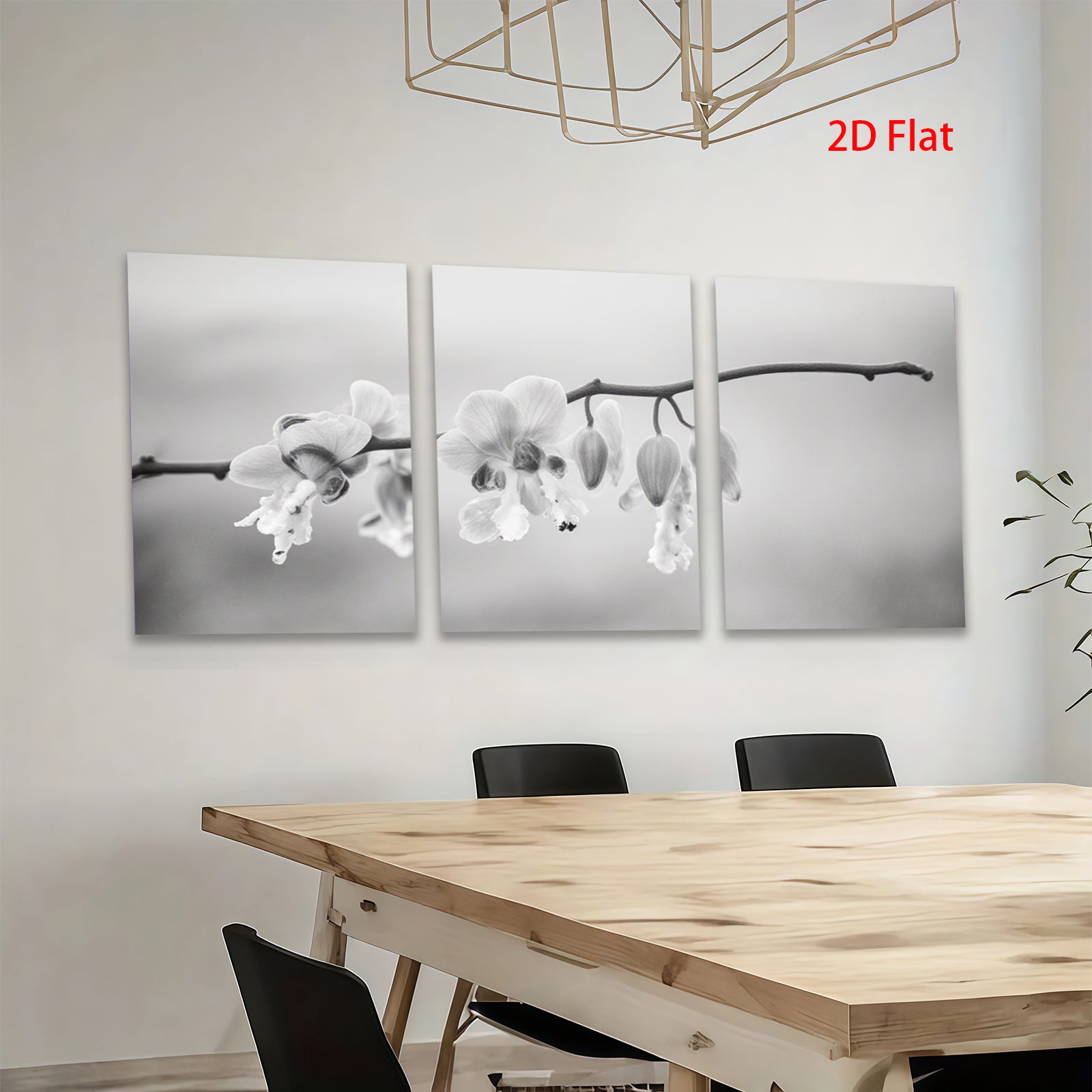 2D flat 1pc delicate floral branch painting serene wall art for living room bedroom gallery wrapped canvas modern farmhouse d��cor botanical prints