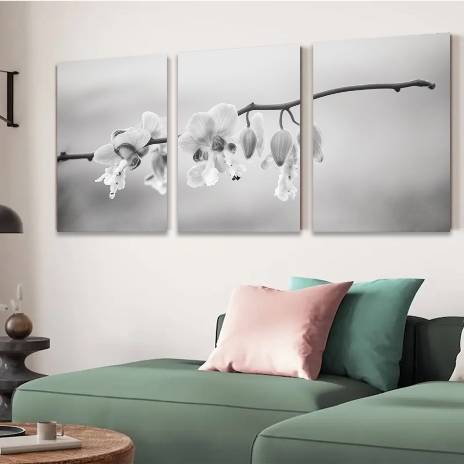 2D flat 1pc delicate floral branch painting serene wall art for living room bedroom gallery wrapped canvas modern farmhouse d��cor botanical prints