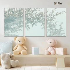 2D flat 1pc delicate floral branches spring bloom wall decor living room bedroom farmhouse style gallery wrapped canvas print modern minimalist aesthetic cozy vibe