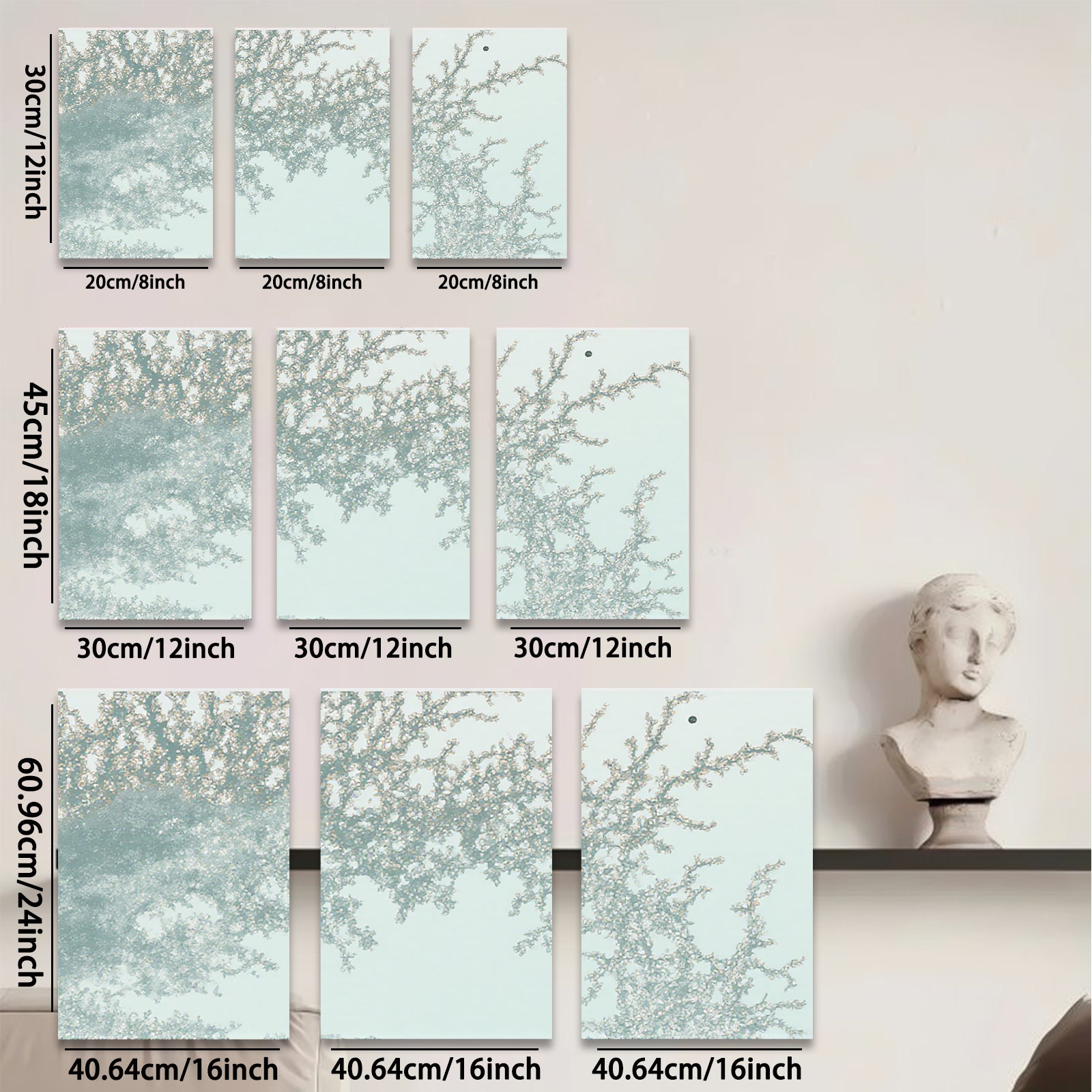 2D flat 1pc delicate floral branches spring bloom wall decor living room bedroom farmhouse style gallery wrapped canvas print modern minimalist aesthetic cozy vibe