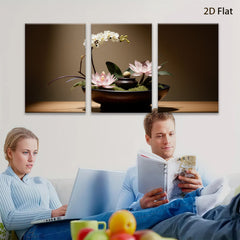 2D flat 1pc delicate floral still life blossom arrangement modern farmhouse wall decor living room bedroom kitchen dining room gallery wrapped canvas print