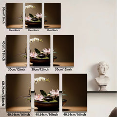 2D flat 1pc delicate floral still life blossom arrangement modern farmhouse wall decor living room bedroom kitchen dining room gallery wrapped canvas print
