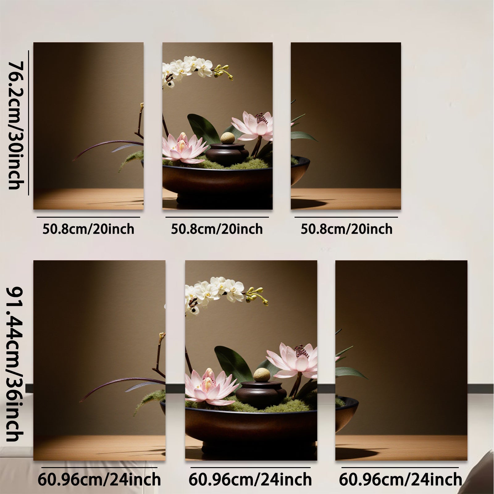 2D flat 1pc delicate floral still life blossom arrangement modern farmhouse wall decor living room bedroom kitchen dining room gallery wrapped canvas print