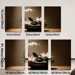 2D flat 1pc delicate floral still life blossom arrangement modern farmhouse wall decor living room bedroom kitchen dining room gallery wrapped canvas print