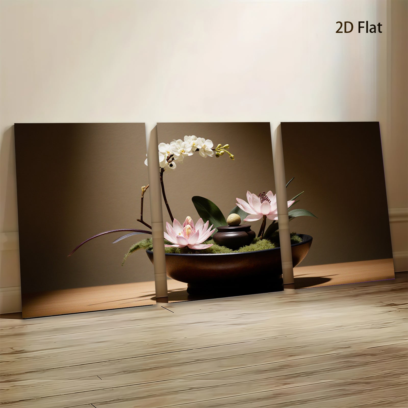 2D flat 1pc delicate floral still life blossom arrangement modern farmhouse wall decor living room bedroom kitchen dining room gallery wrapped canvas print