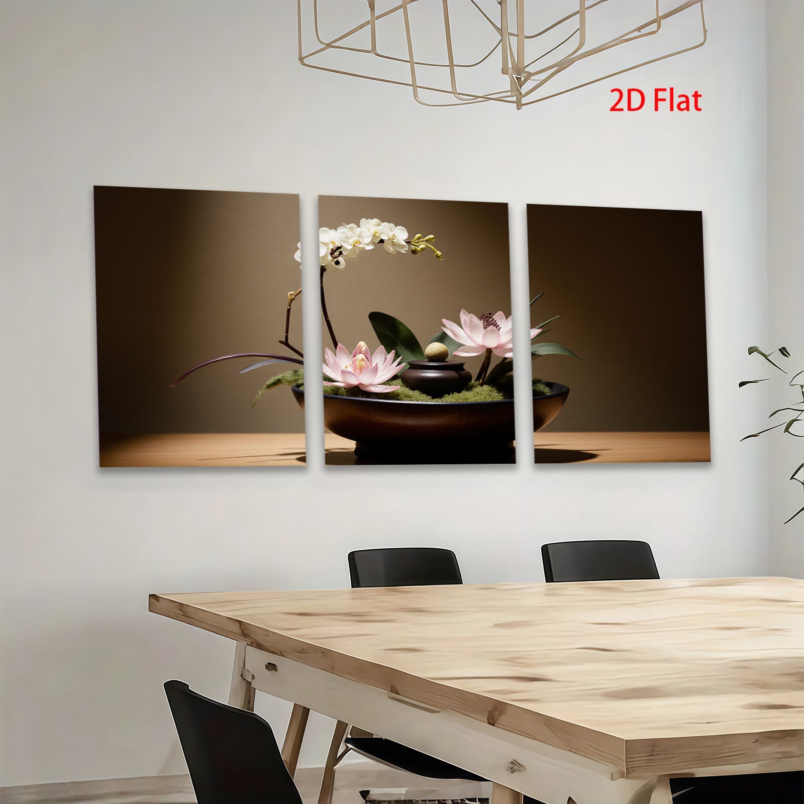 2D flat 1pc delicate floral still life blossom arrangement modern farmhouse wall decor living room bedroom kitchen dining room gallery wrapped canvas print
