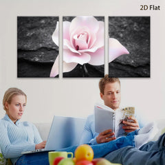 2D flat 1pc delicate pink magnolia bloom floral wall art canvas prints for living room bedroom home decor farmhouse style gallery wrapped modern minimalist