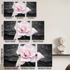 2D flat 1pc delicate pink magnolia bloom floral wall art canvas prints for living room bedroom home decor farmhouse style gallery wrapped modern minimalist