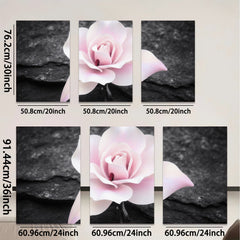 2D flat 1pc delicate pink magnolia bloom floral wall art canvas prints for living room bedroom home decor farmhouse style gallery wrapped modern minimalist