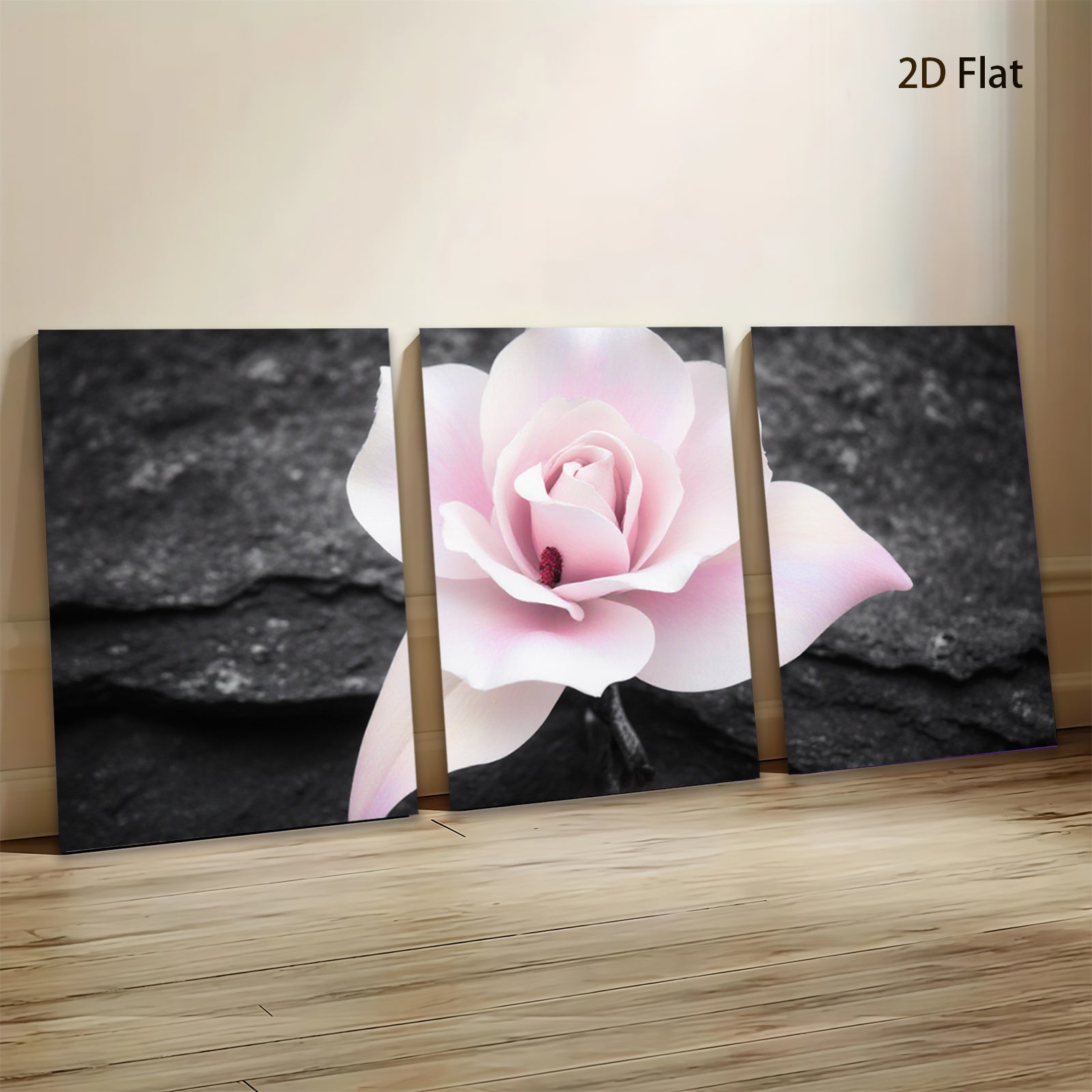 2D flat 1pc delicate pink magnolia bloom floral wall art canvas prints for living room bedroom home decor farmhouse style gallery wrapped modern minimalist