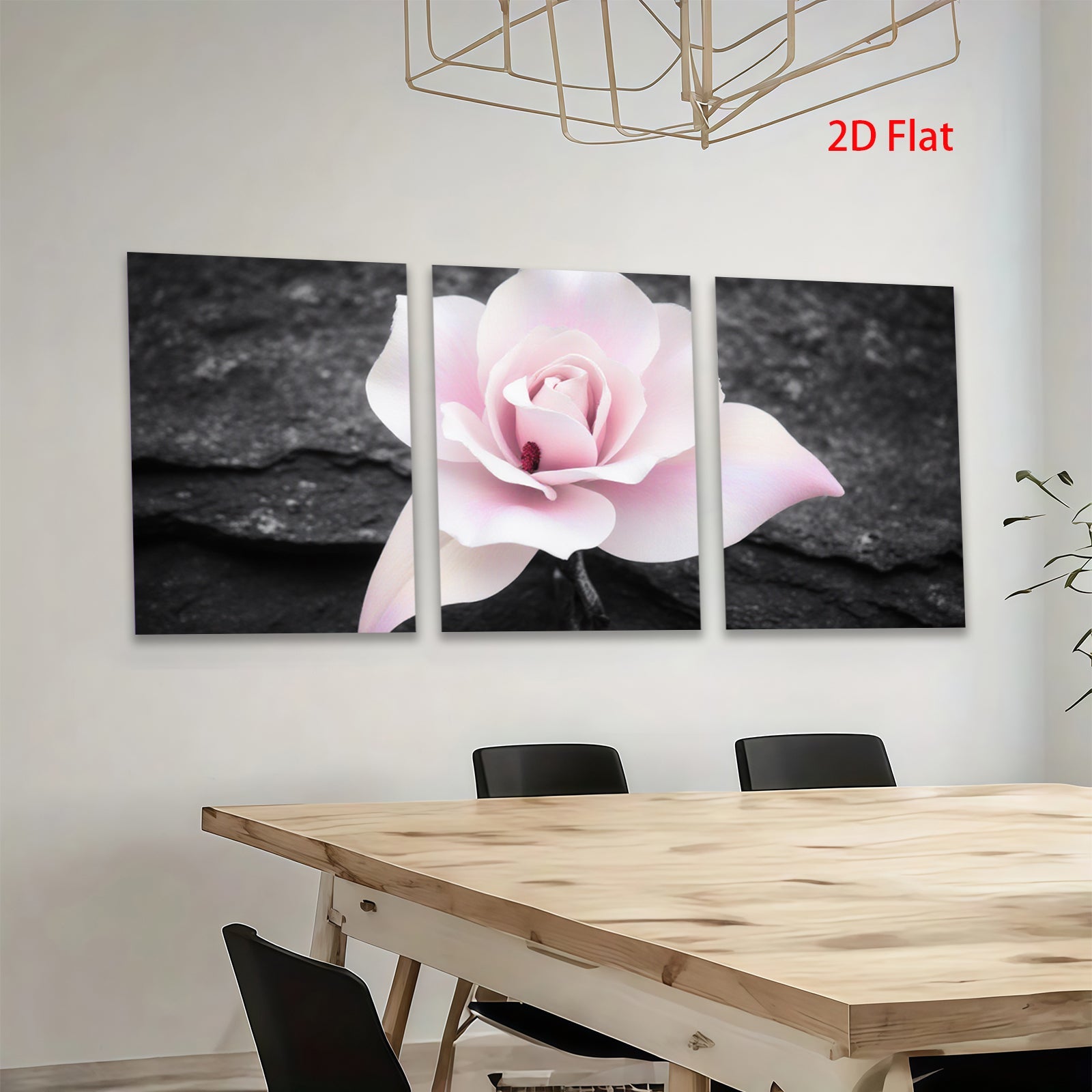 2D flat 1pc delicate pink magnolia bloom floral wall art canvas prints for living room bedroom home decor farmhouse style gallery wrapped modern minimalist