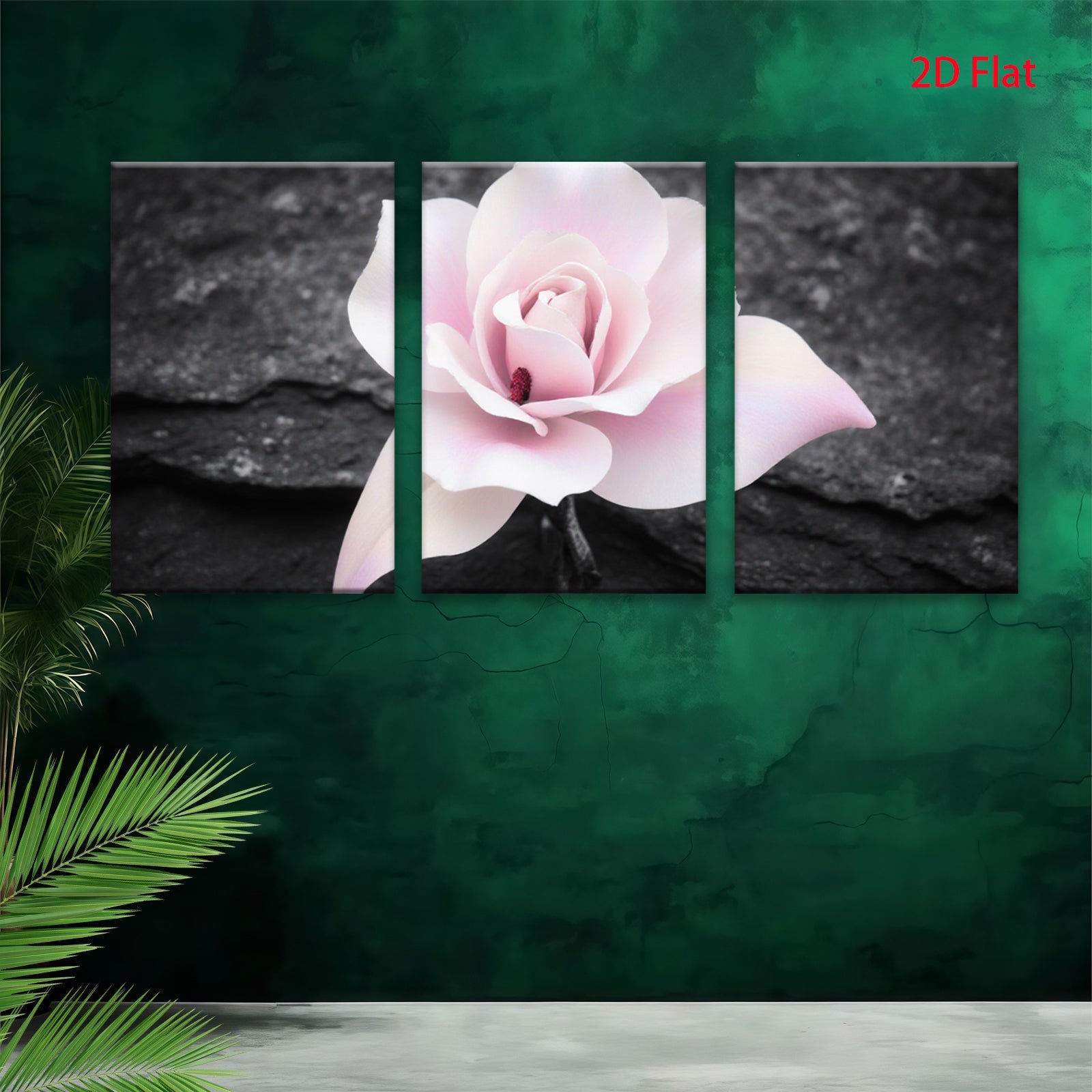 2D flat 1pc delicate pink magnolia bloom floral wall art canvas prints for living room bedroom home decor farmhouse style gallery wrapped modern minimalist