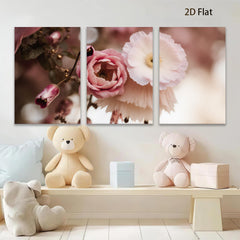 2D flat 1pc delicate pink white blossoms spring floral wall art bedroom living room gallery wrapped canvas print modern farmhouse decor