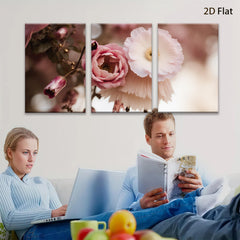 2D flat 1pc delicate pink white blossoms spring floral wall art bedroom living room gallery wrapped canvas print modern farmhouse decor
