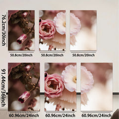 2D flat 1pc delicate pink white blossoms spring floral wall art bedroom living room gallery wrapped canvas print modern farmhouse decor