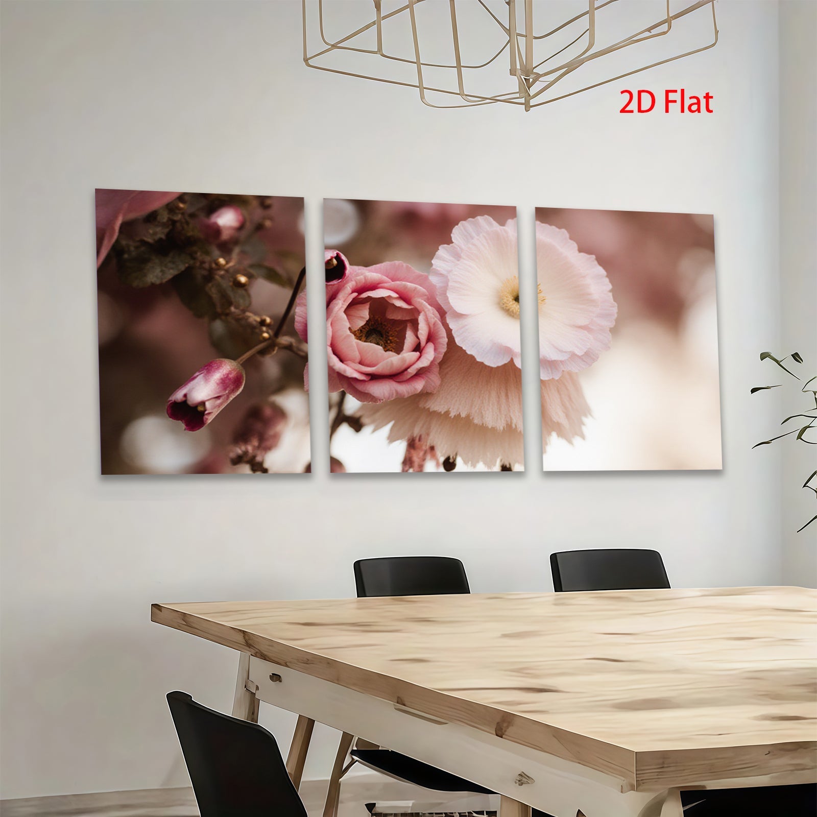2D flat 1pc delicate pink white blossoms spring floral wall art bedroom living room gallery wrapped canvas print modern farmhouse decor