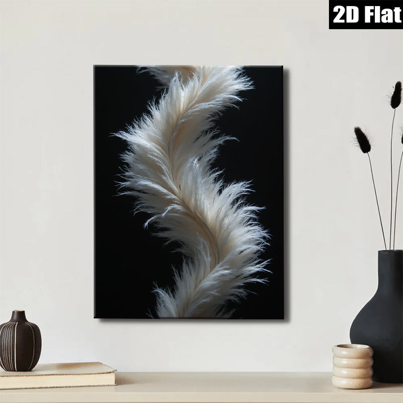 2D flat 1pc delicate plume abstract wall art for living room bedroom modern farmhouse gallery wrapped canvas prints cozy vibes botanical decor