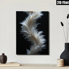 2D flat 1pc delicate plume abstract wall art for living room bedroom modern farmhouse gallery wrapped canvas prints cozy vibes botanical decor