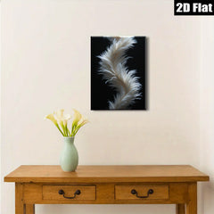 2D flat 1pc delicate plume abstract wall art for living room bedroom modern farmhouse gallery wrapped canvas prints cozy vibes botanical decor
