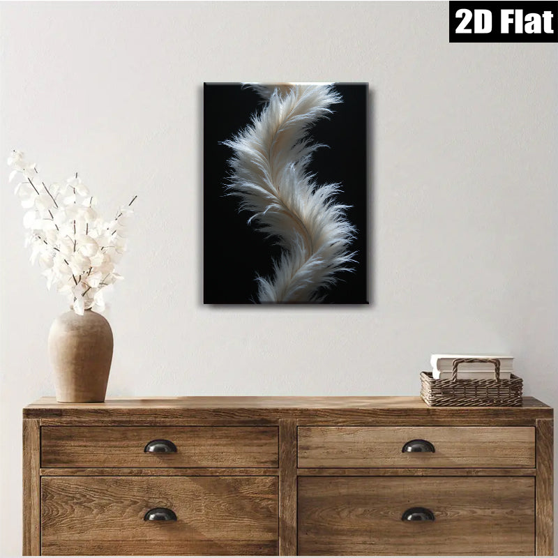 2D flat 1pc delicate plume abstract wall art for living room bedroom modern farmhouse gallery wrapped canvas prints cozy vibes botanical decor