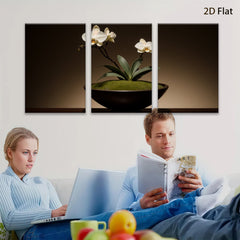 2D flat 1pc delicate potted orchid bloom brings serene beauty to living room bedroom office wall decor farmhouse style
